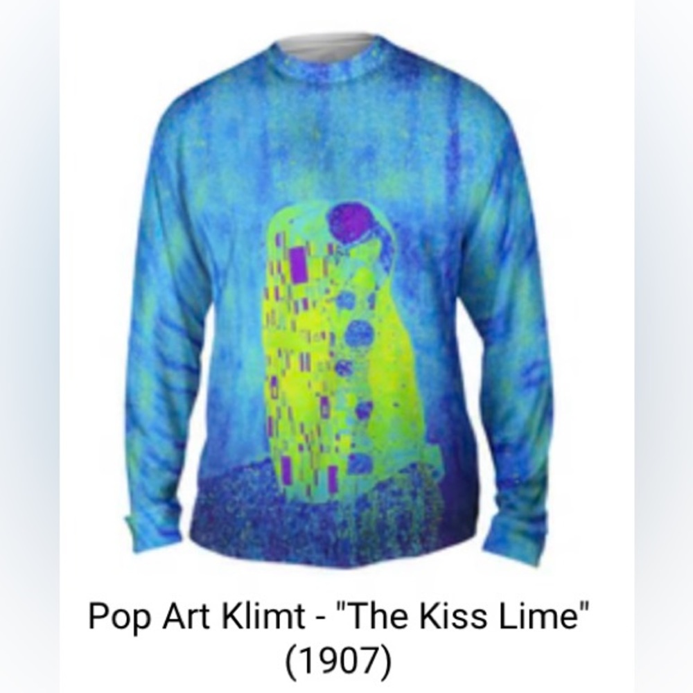 Yizzam The Kiss by Gustav Klimt Long Sleeve Shirt size 3XL